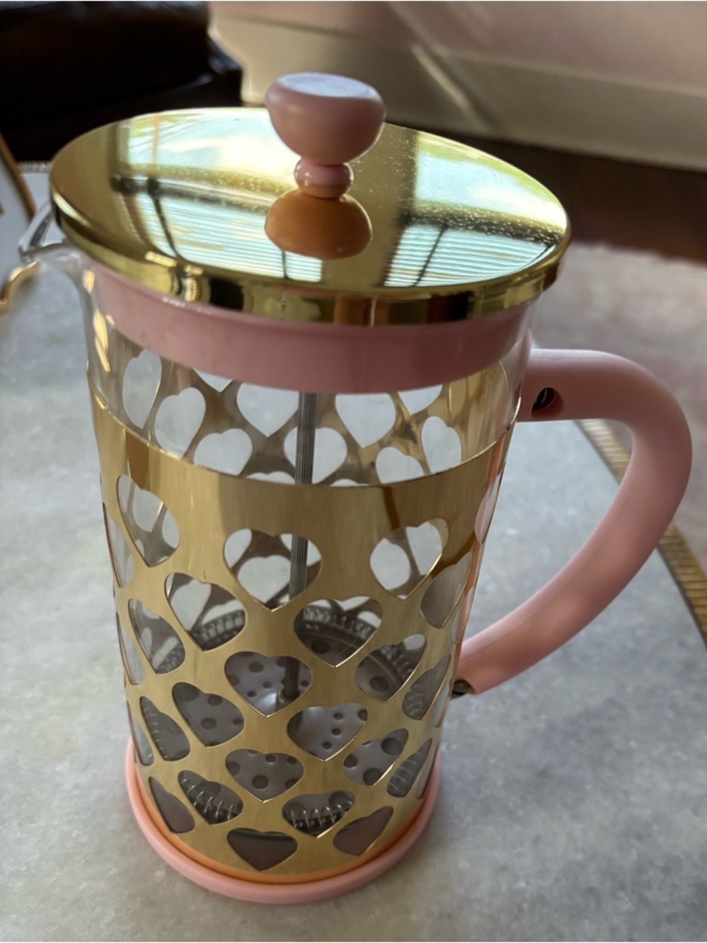 Paris Hilton heart coffee press